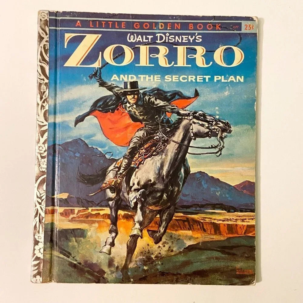Vintage 1958 Disneys Zorro and the Secret Plan A Little Golden Book
